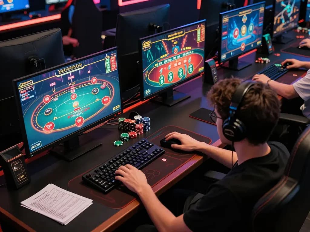 Engaging in professional online gaming with SC88 strategy notes and multiple casino screens visible