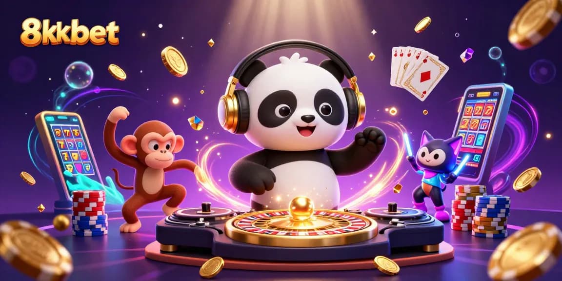 Experience thrilling gameplay at 8xbet casino with DJ panda spinning, vibrant gameplay elements, and dynamic visuals.