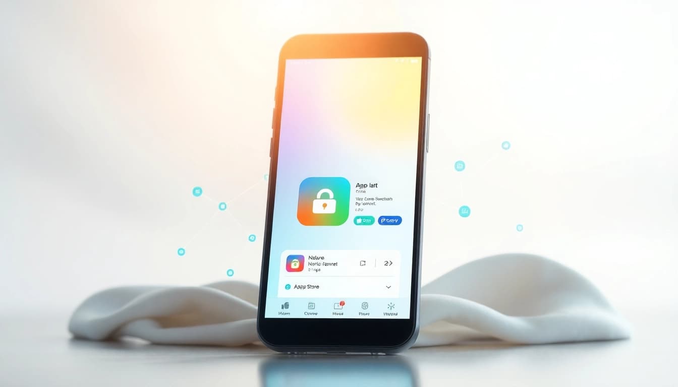 快连下载 process displayed on a smartphone with vibrant app interface and global connectivity elements.
