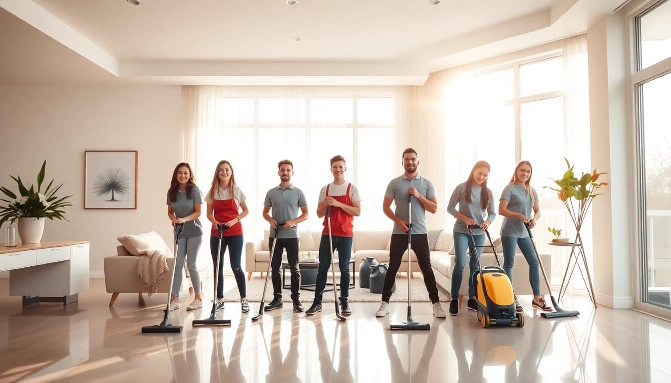Efficient cleaning services calgary in action, showcasing a team maintaining a pristine home.
