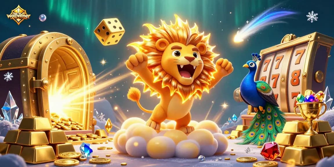 Experience the thrill of winning with wolfwinner in this vibrant casino adventure digital illustration.