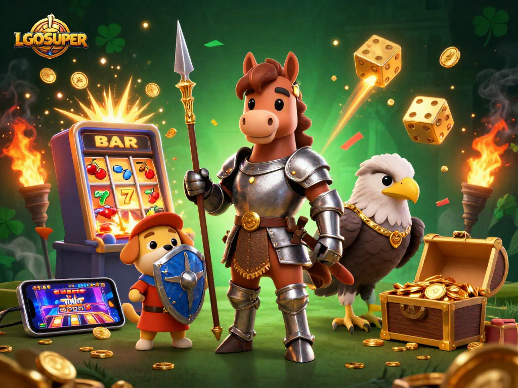 Experience thrilling jackpots with LGOSUPER as a knight, squire, and falcon unite for adventure.