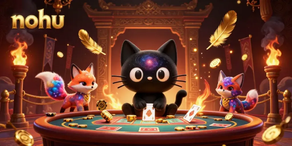 NoHu captures the excitement of cosmic gaming with vibrant elements and dynamic characters.