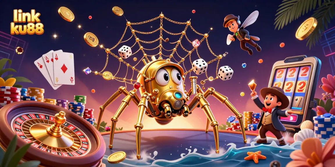 Engage with link ku88: Experience a captivating steampunk casino adventure with shimmering gold.
