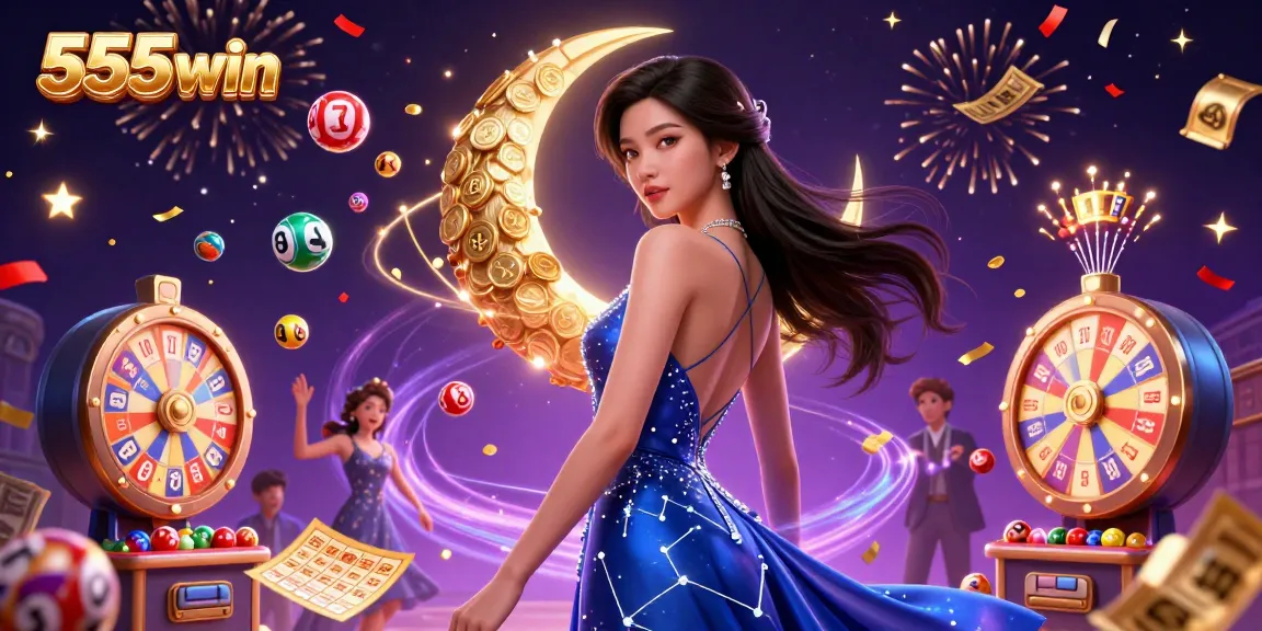 Experience the thrill of winning with 555win amidst vibrant casino elements and a stunning backdrop.
