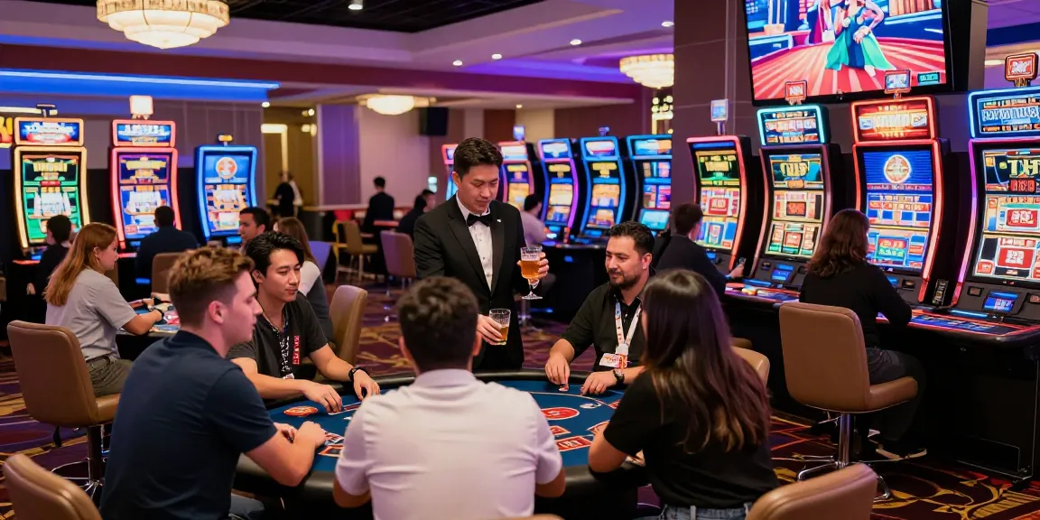 Engaging gaming atmosphere at HAYWIN casino with joyful players celebrating their wins.
