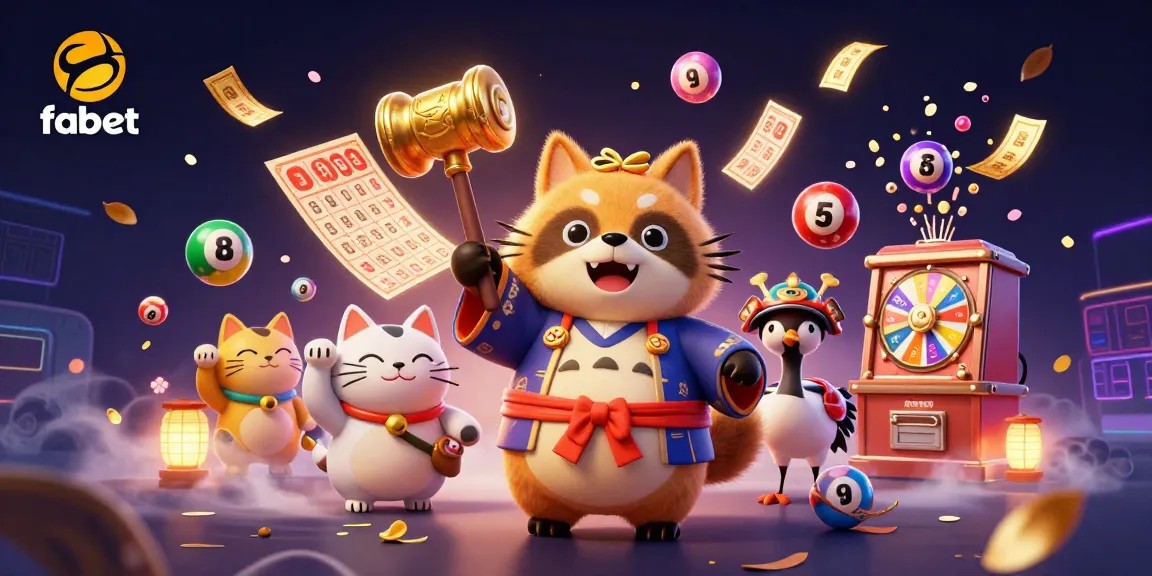 Engage with fabet's vibrant 3D cartoon illustration showcasing lively characters and exciting gambling elements.