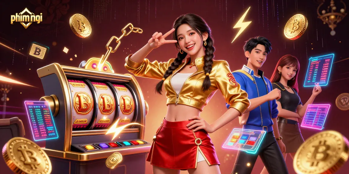 Engage with thrilling phim moi casino action amidst vibrant slot reels and digital coins.