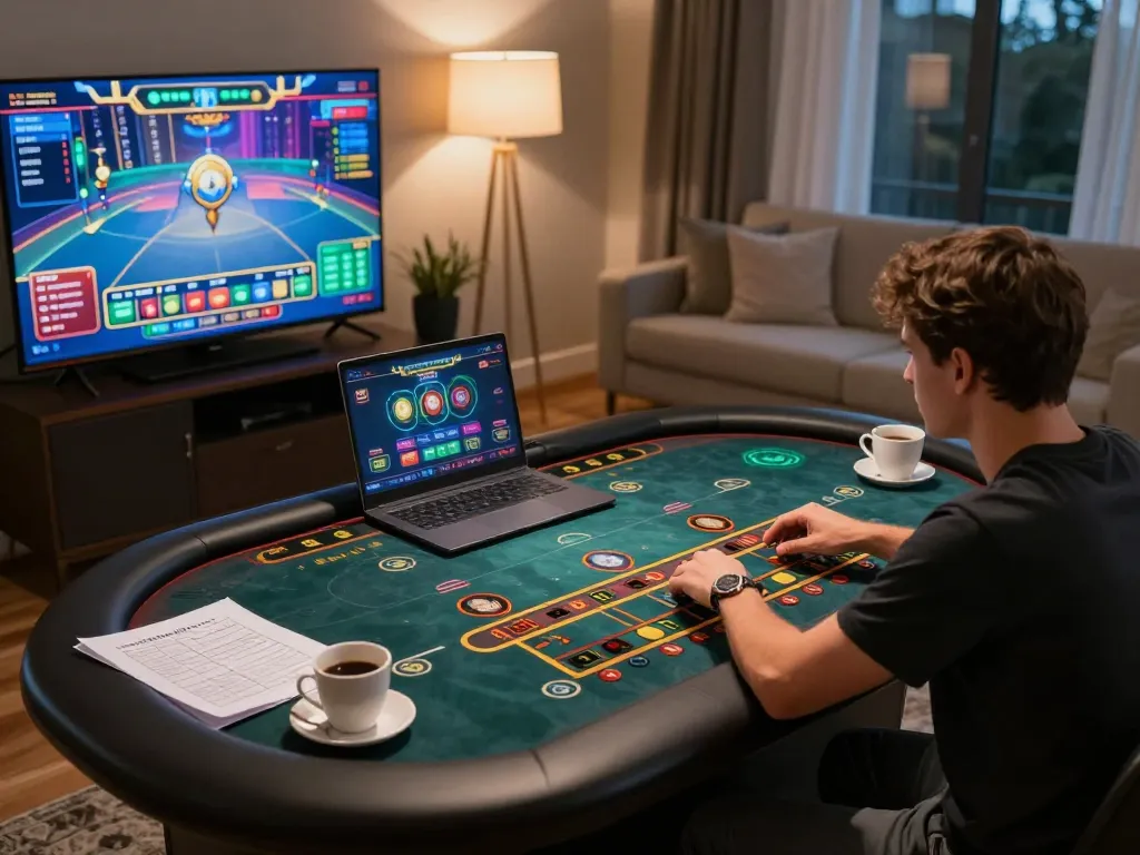 Player strategizing at SV368 HN interface, showcasing an engaging online casino experience