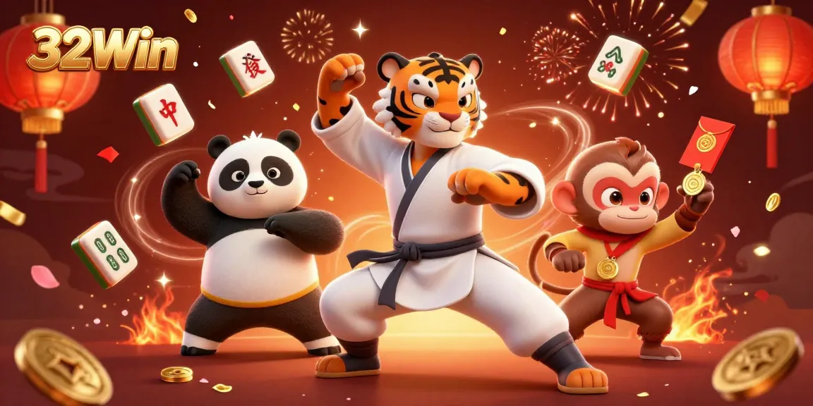 Engage in the excitement of казино gaming with 32Win’s vibrant characters and celebratory elements.