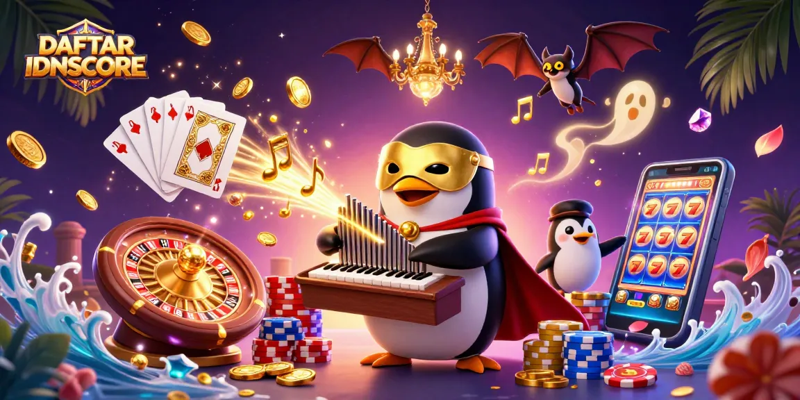 Spin reels and win big with DAFTAR IDNSCORE’s vibrant gaming experience, showcasing dynamic casino elements.