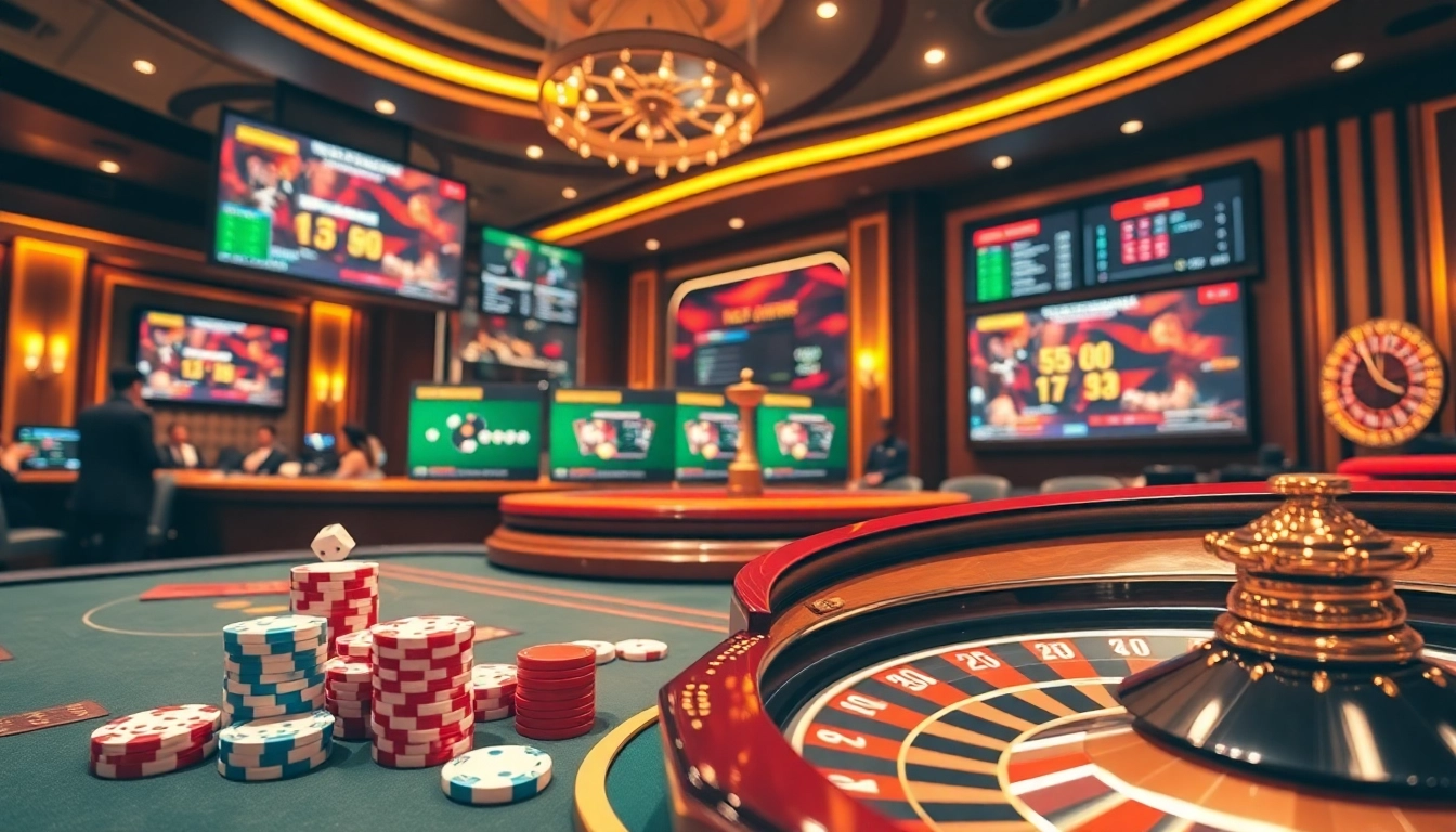 Experience the live betting excitement at https://sv388group.org/ with vibrant gambling visuals showcasing cockfighting, poker chips, and roulette.