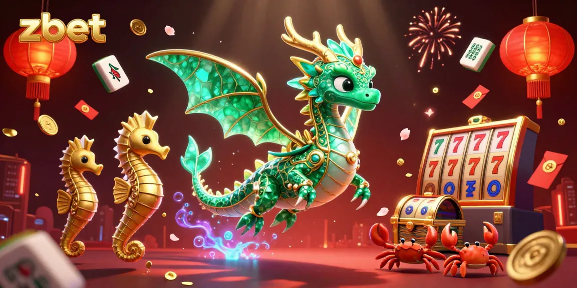 Engage with zbet's vibrant online slots action featuring a magical sea dragon