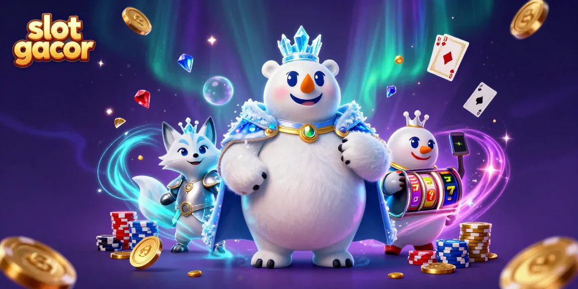 Spin the slot gacor reels with polar bear king and fox companion in winning scene