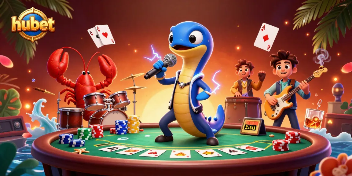 Experience hubet's electrifying underwater casino performance with a DJ eel, drummer lobster, and guitarist seahorse.