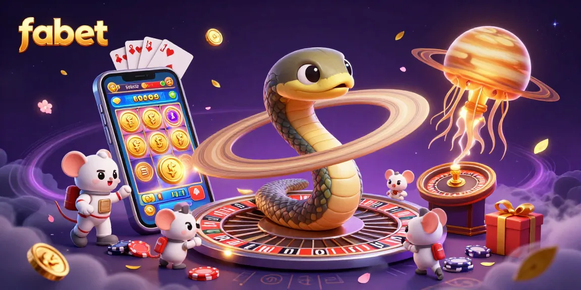 Experience the thrill of fabet gaming as astronauts bet on a cosmic roulette in this 3D illustration.