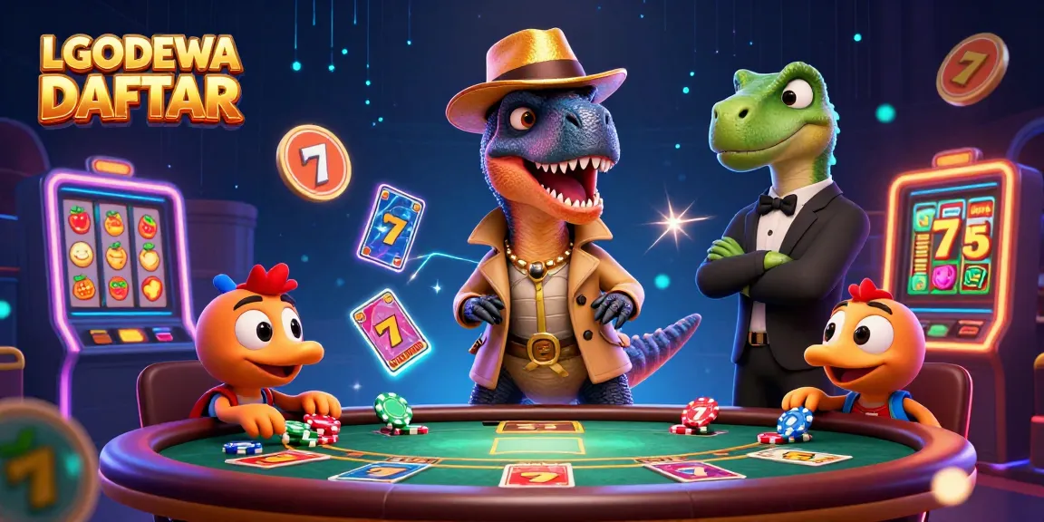 Experience excitement with LGODEWA DAFTAR through animated slots and playful dinosaur characters.
