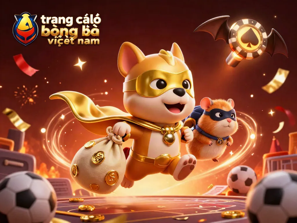 trang cá độ bóng đá việt nam với chú chó siêu anh hùng bay lượn, mang theo thú nhỏ và biểu tượng chip poker