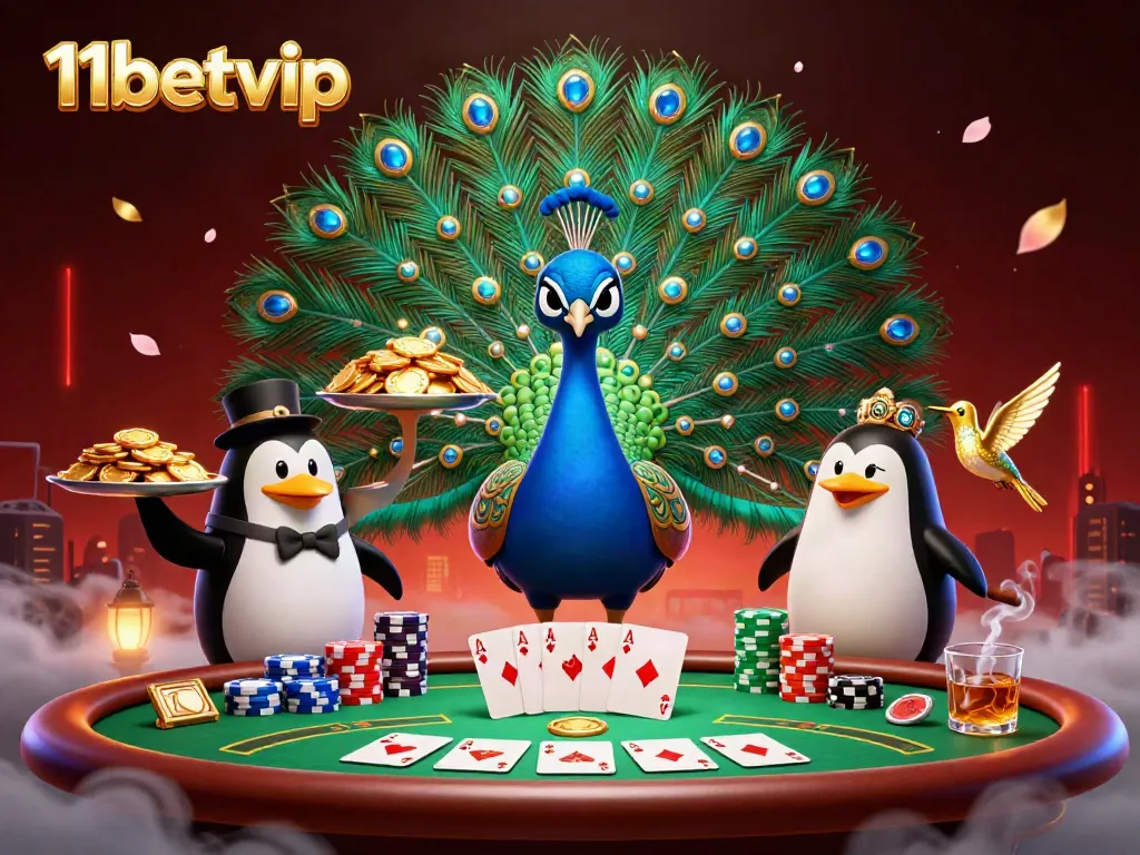 Experience exciting gaming action with 11betvip in this vibrant casino scene featuring colorful poker chips.
