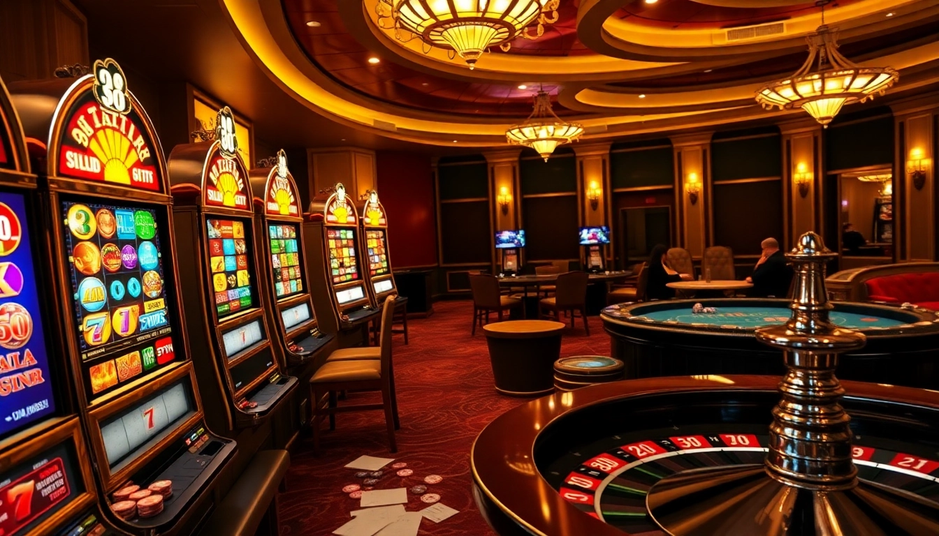 Experience the thrilling atmosphere of new88 with engaging poker games and vibrant slot machines.