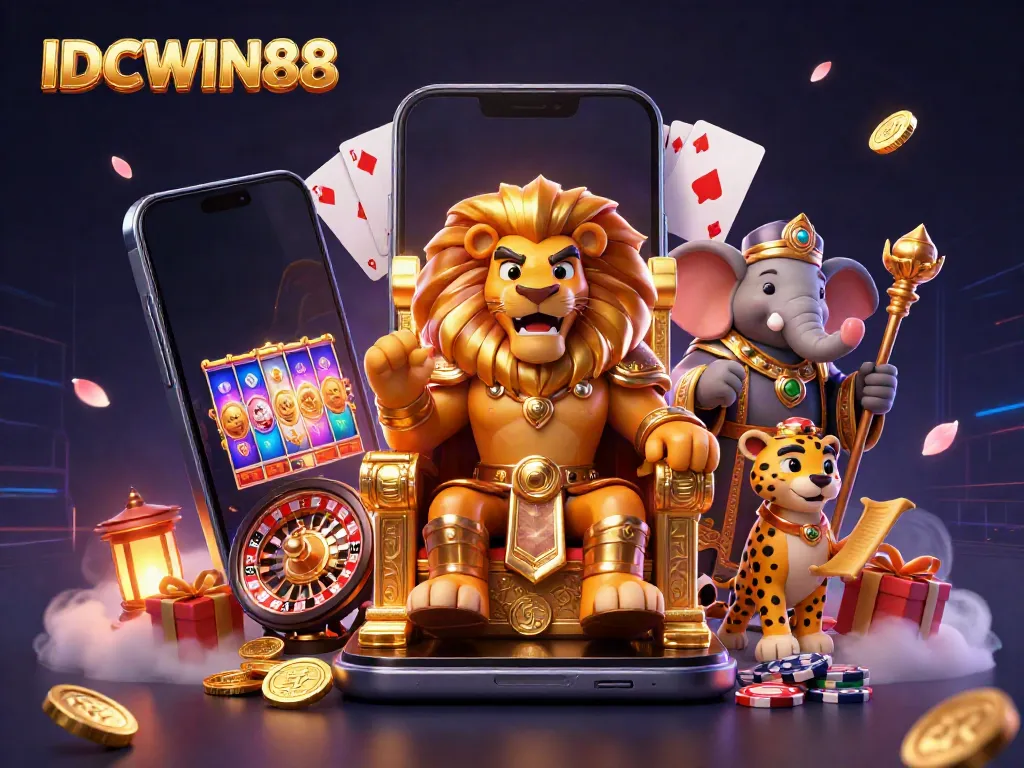 Engage with IDCWIN88, where a fierce lion king, wise elephant, and swift cheetah bring excitement to gaming.