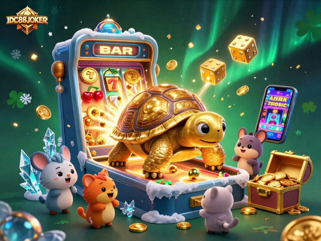 Experience the excitement of IDC88JOKER with golden tortoise pinball machine and jackpot slots.