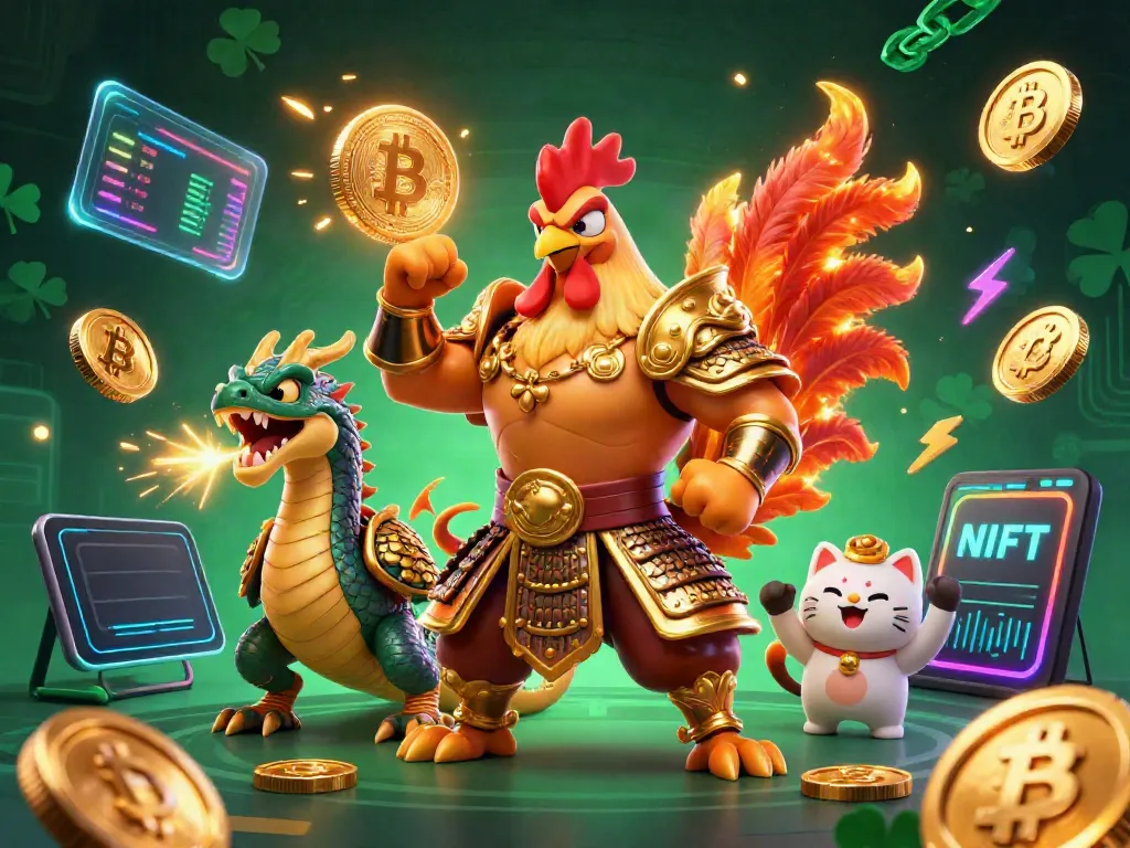 Experience the excitement of IDNSCORE with a dynamic casino scene featuring animated characters and crypto elements.