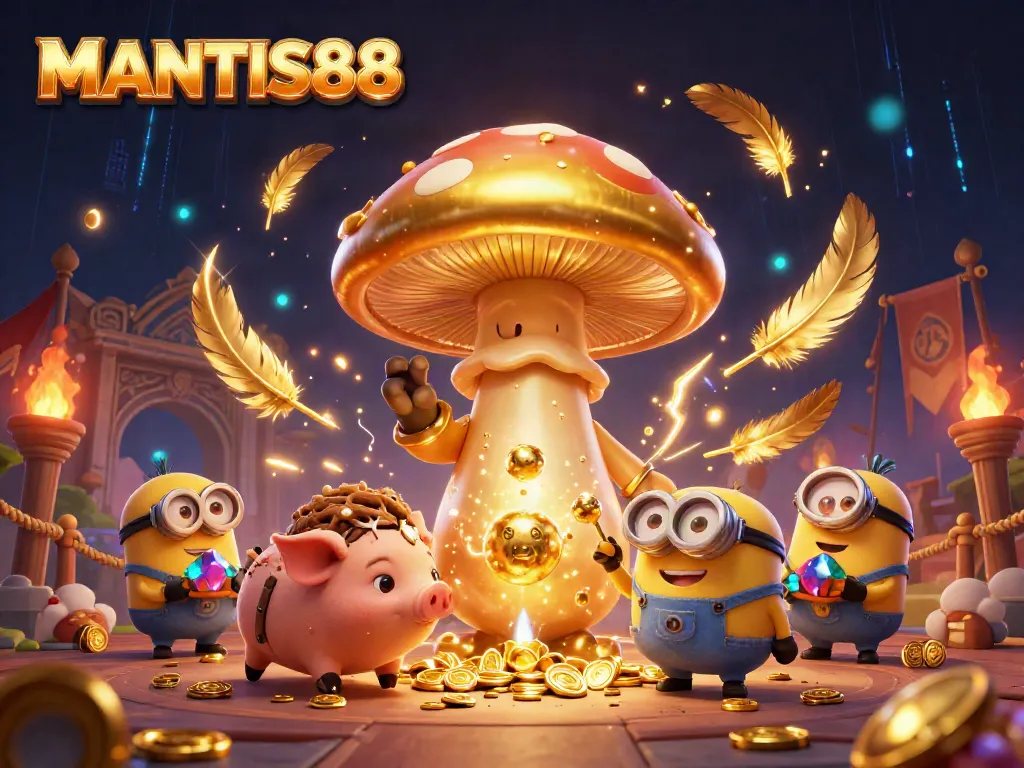 Experience the thrill of MANTIS88 with magical gaming characters and vibrant casino elements.