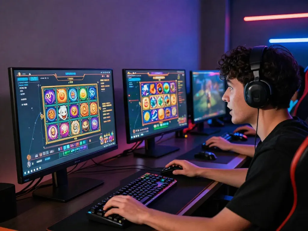 Player enjoying QQMacan online gaming platform, vibrant graphics, and engaging interface.