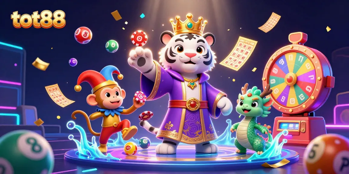 Engage in thrilling betting experiences with tot88, featuring lively characters and dynamic casino elements.