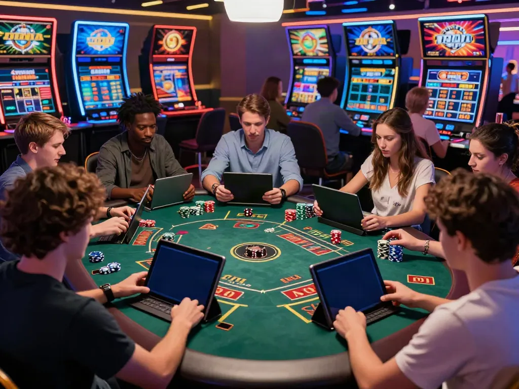 Engaged players enjoying their time at RED88's online gaming platform.
