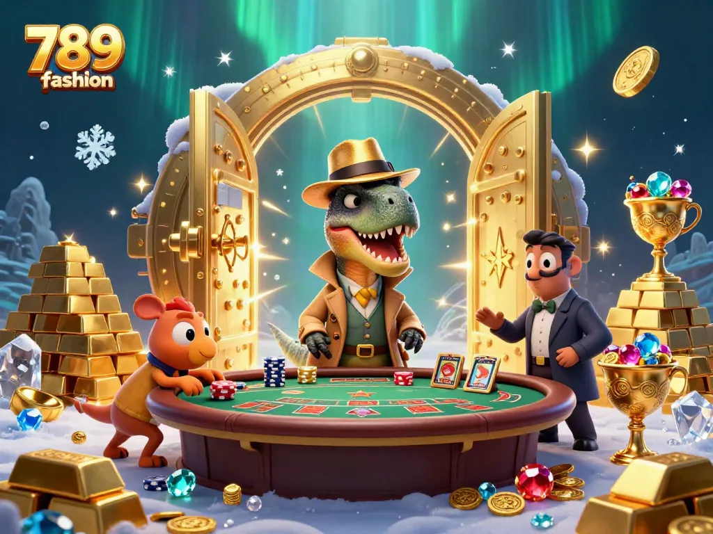 Engaging gameplay scene at blackjack showcasing 789f fashion with lively characters and sparkling treasures.