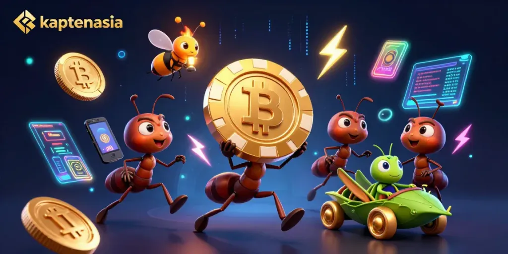 Engage in thrilling gameplay at kaptenasia with ants stealing a giant poker chip in an electrifying casino heist.