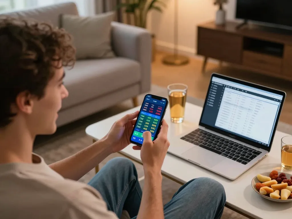 Engaging moment of sky88 tv user placing sports bets on a smartphone, showcasing odds and interactive features.