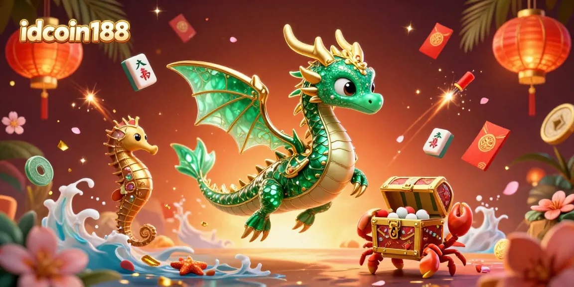 Players engage with idcoin188's vibrant 3D casino scene featuring festive elements and dynamic gameplay.
