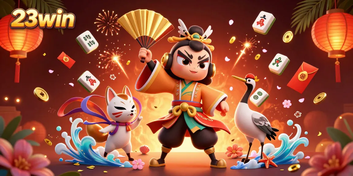 Engage with dynamic 23win gaming action in a vibrant casino scene featuring cultural elements.