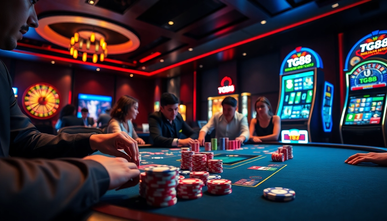 Experience captivating high-stakes gaming excitement at tg88's professional casino.