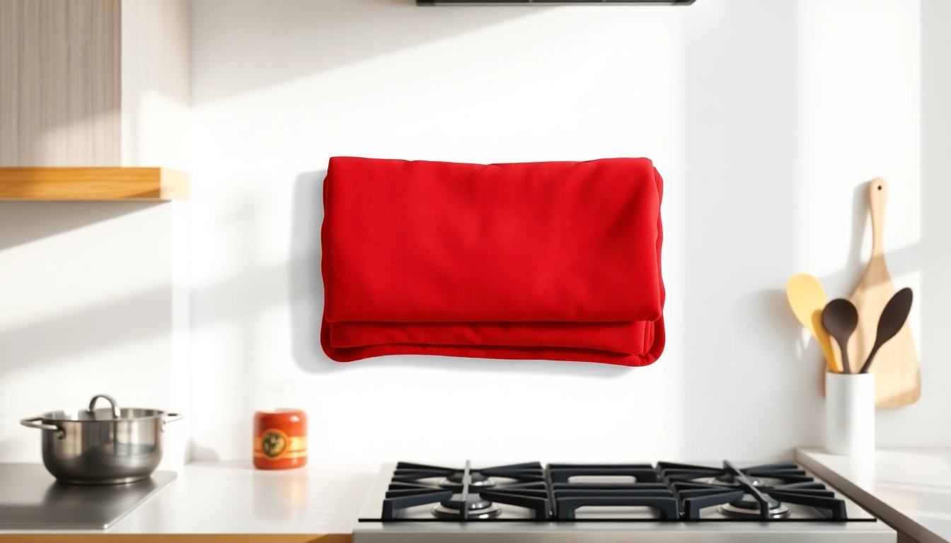 Image of car fire blanket manufacturer showcasing a premium fire blanket in a modern kitchen.