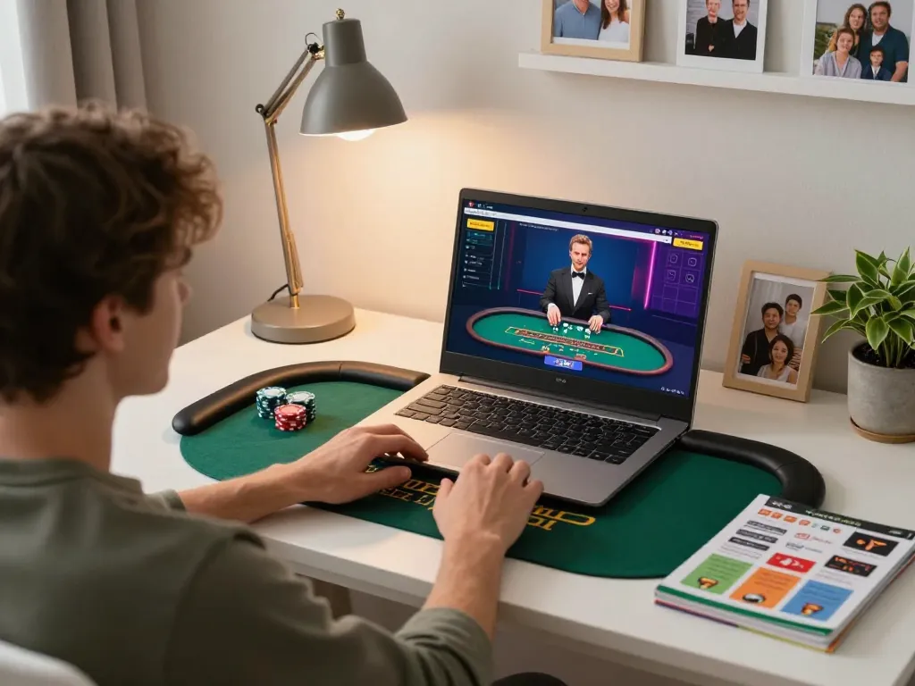 Experience fly88 đăng nhập with engaging live dealer blackjack in a cozy home setting