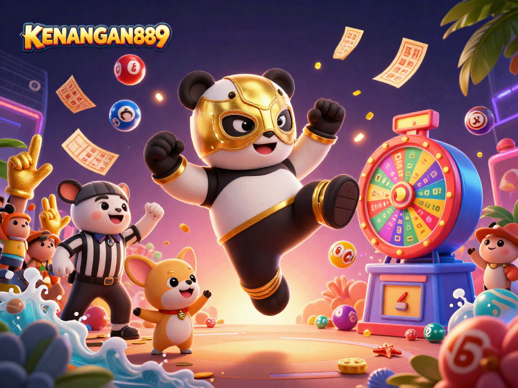 Join the exciting action at KENANGAN889 with a vibrant 3D illustration capturing thrilling gambling moments.