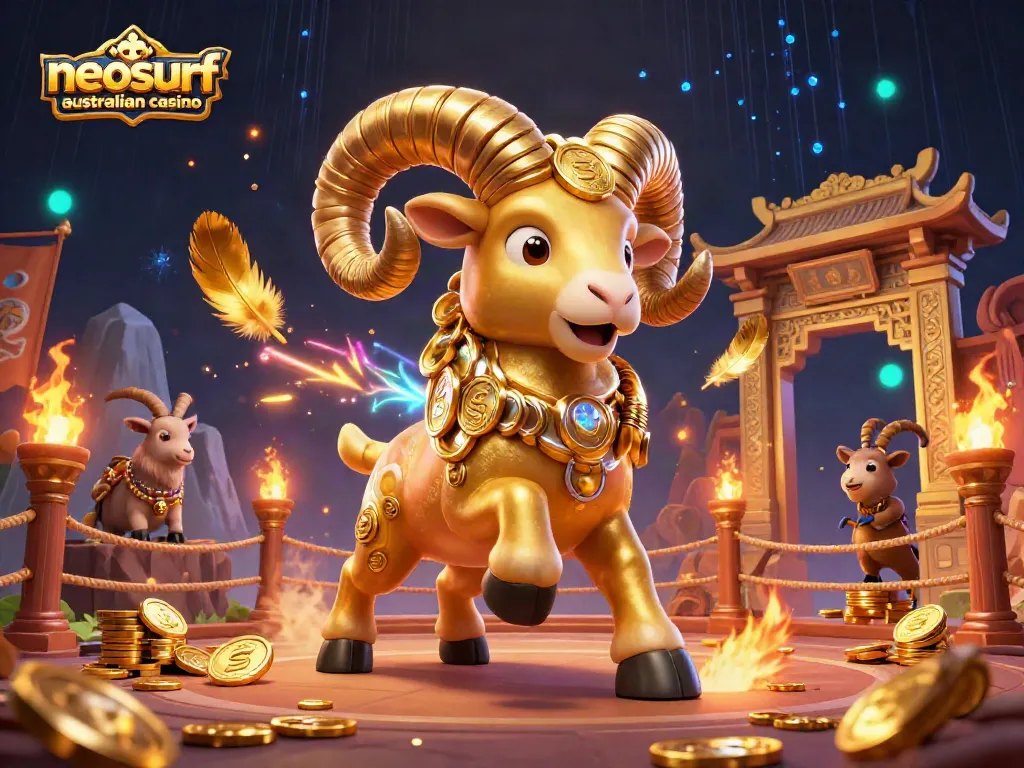 Engage in thrilling gameplay at a neosurf australian casino with a vibrant, dynamic digital illustration showcasing exciting gaming elements.
