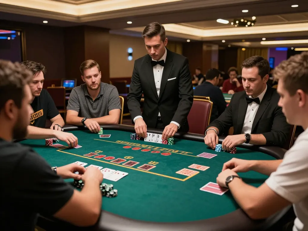 Players strategizing in Power Blackjack at SC88 Casino, showcasing dynamic gameplay and elegant ambiance.