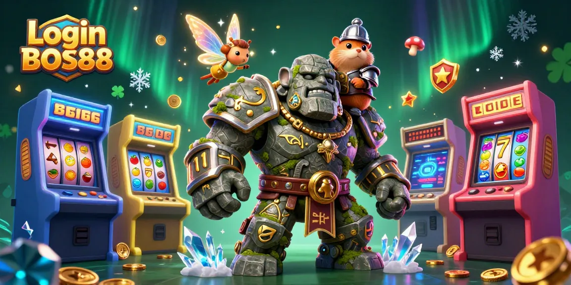 Pemainan seru di Login BOS88, slot online dengan golem 3D dan peri magis.