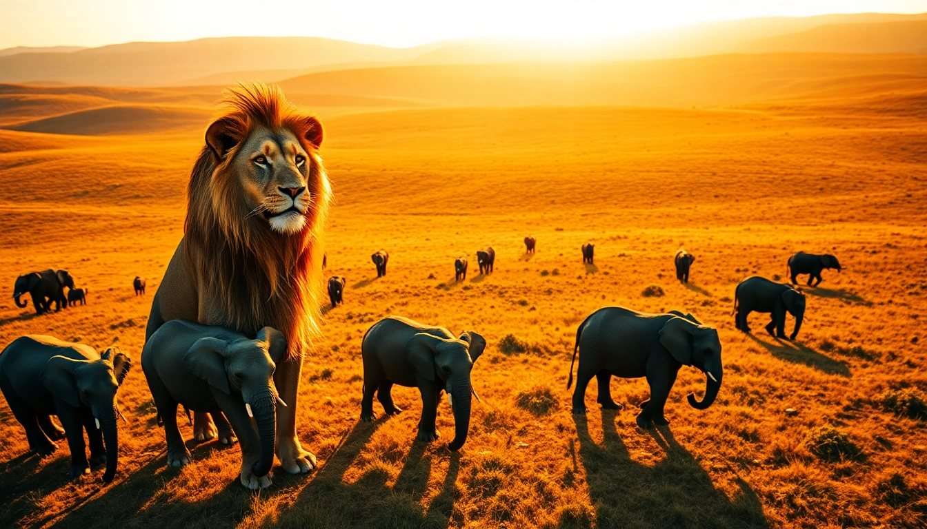Experience breathtaking wildlife encounters on a Tanzania Safari featuring majestic lions and elephants.