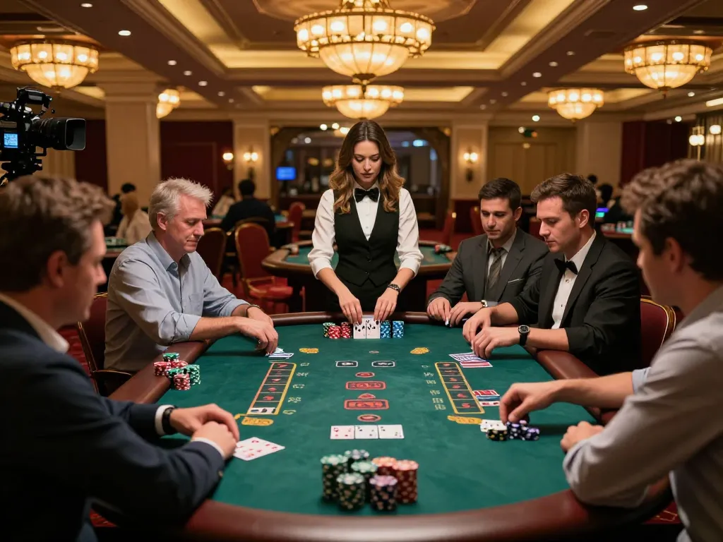 Players engaging at a Fun88 blackjack table, showcasing vibrant energy and strategic gameplay.