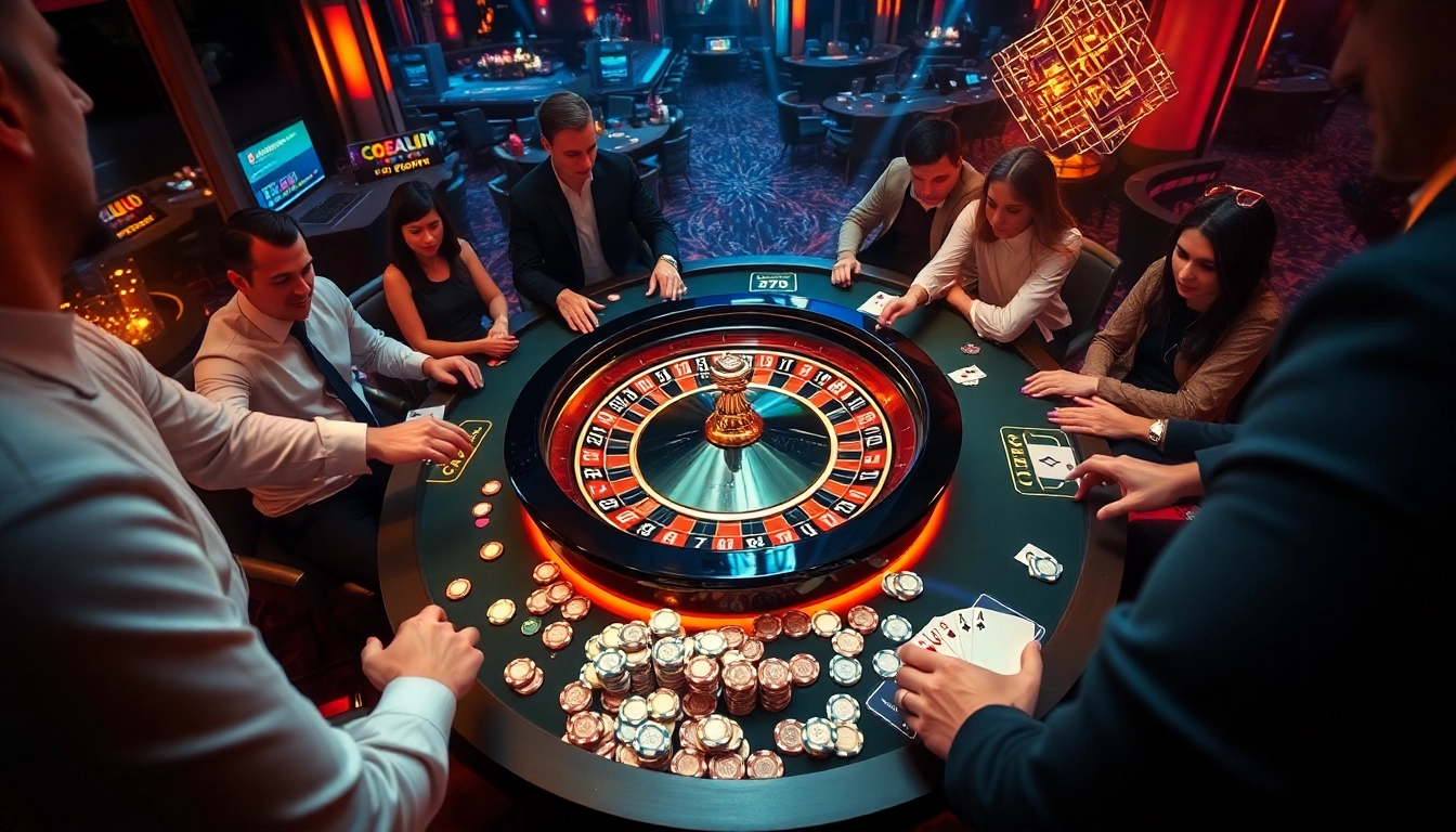 Experience the excitement of 678win with vibrant casino visuals featuring roulette and poker.