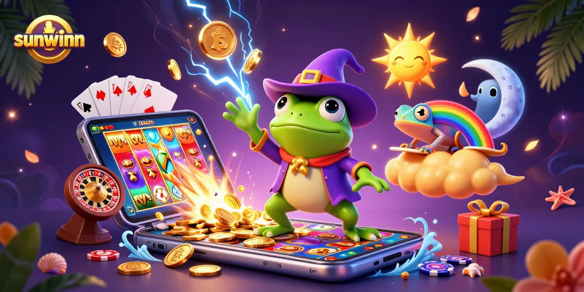 Experience thrilling moments with sunwinn's exciting slot games amidst magical characters and vibrant designs.