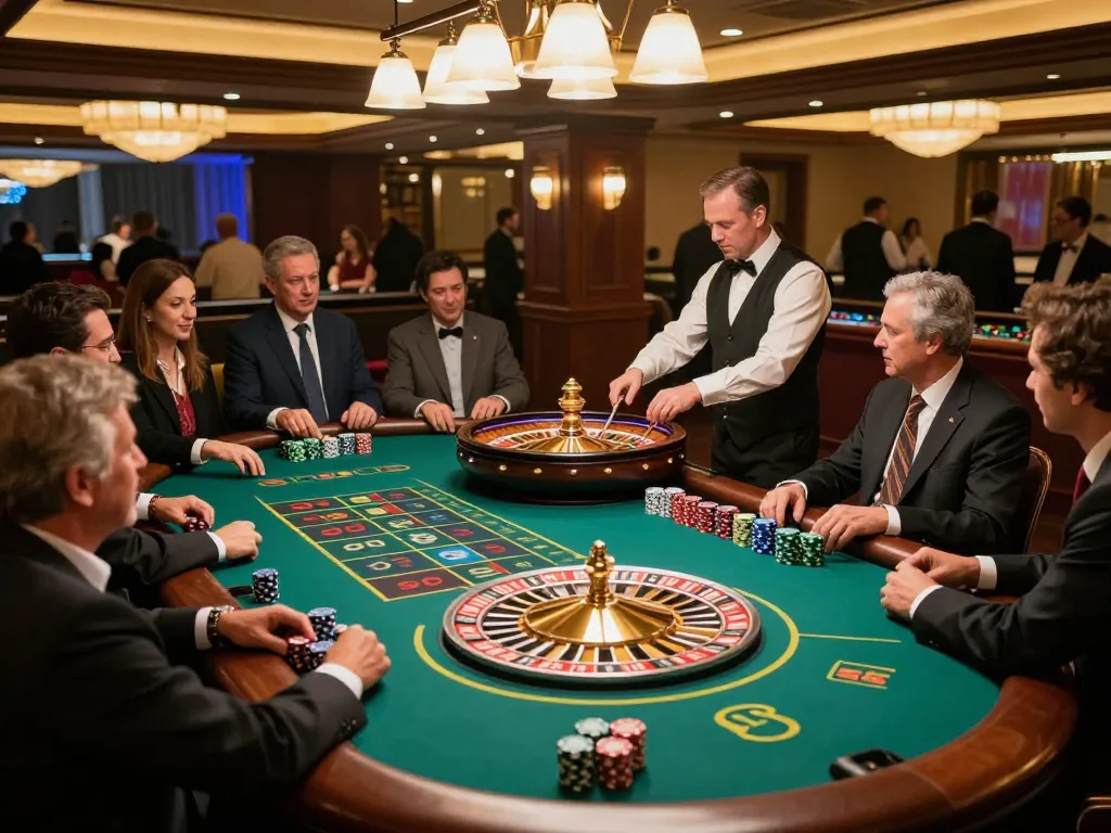 Watch players engage in dynamic roulette game at kp88220 casino, showcasing bets and dealer activity.