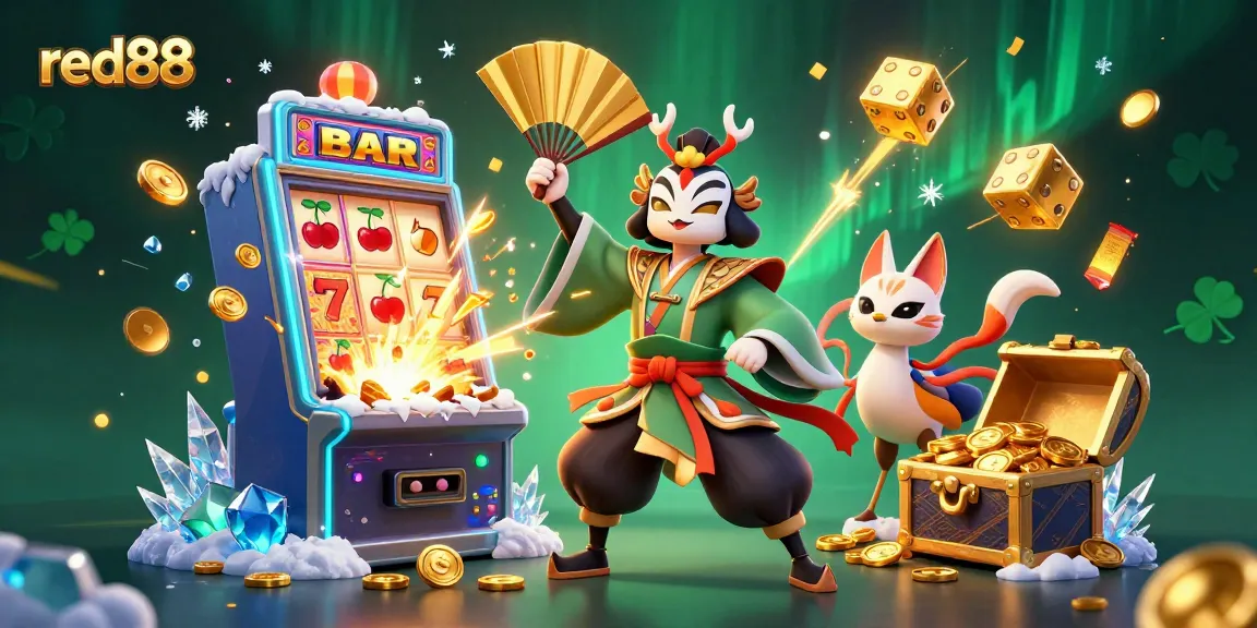 Experience the excitement of red88 slots with dynamic characters and vibrant casino elements.