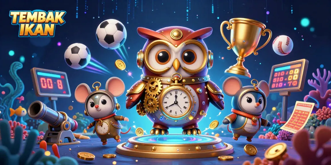 Engage in TEMBAK IKAN with a vibrant underwater scene featuring dynamic sea creatures and gambling elements.